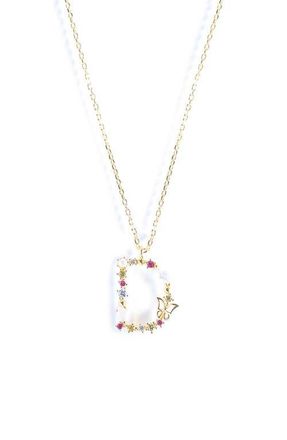 Girls Crew Flutterfly Initial Necklace in Gold at Nordstrom