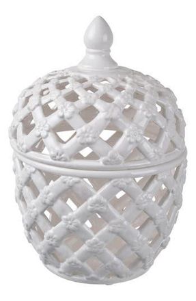 R16 Home Ceramic Lattice Jar in White at Nordstrom Rack