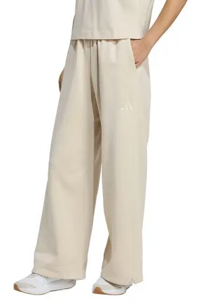 adidas Originals All Season Fleece Wide Leg Pants in Crystal Linen at Nordstrom, Size Xx-Large