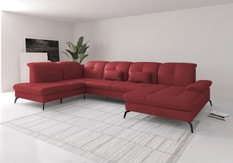 Sit&more Wohnlandschaft »Amica, U-Form, inkl. Sitztiefenverstellung und Armteilverstellung« wahlweise mit Kopfteilverstellung, Bettfunktion und Bettkasten