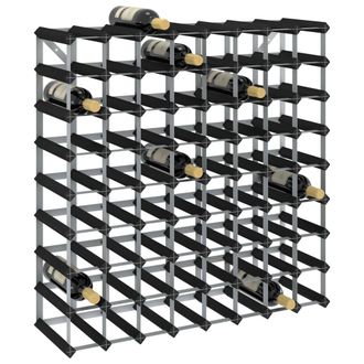 Berkfield Home Wine Rack for 72 Bottles Black Solid Pine Wood
