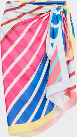 Solid & Striped Silk-Blend Striped Pareo Coverup