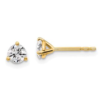 Diamond2Deal 14k Gold 1/2 ct Round Lab Grown Diamond Stud Earrings VS Clarity, D-E Color