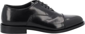 Corvari Black Polished Leather Cap Toe Loafers