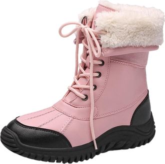 Generic Ladies Snow Boots, Women Boots Winter Waterproof - Fashion Slip On Warm Booties Comfort Wide Fitting Shoes High Top Boot Thermal Sneakers Casual Fluff