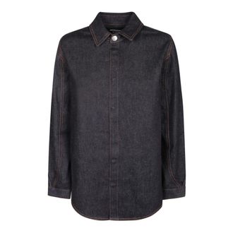 Jacquemus Overhemden, Dames, Blauw, XS, Denim, Amelo de-N&icirc;mes Denim Overhemd