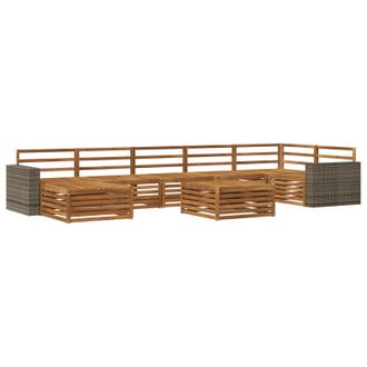 vidaXL Conjunto De Sof&aacute;s De Exterior 8 Uds. Natural Vidaxl