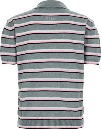 Msgm Womens Polo Shirt Grey Cotton T-Shirts & Jerseys