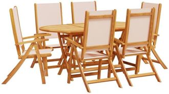 vidaXL Vidaxl - 7 Piece Garden Dining Set Solid Wood Acacia and Textilene
