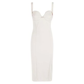 Elisabetta Franchi Midi Dresses, female, White, XS, Butter Yellow Midi Tube Dress