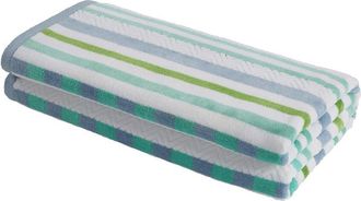 Superior Striped Oversized 2Pc Beach Cotton Towel Set