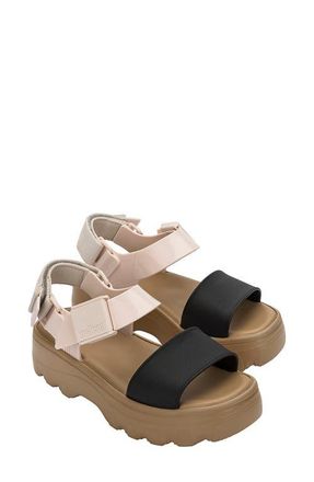 Melissa Kick Off Platform Sandal in Beige/black at Nordstrom, Size 10