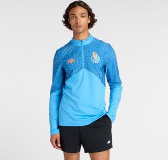 New Balance Hombre FC Porto Midlayer en Azul, Poliéster, Talla L