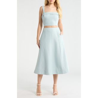 ASTR the Label Kinslee Crop Top in Baby Blue at Nordstrom, Size X-Large