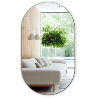 Tulup Ovale Specchio Decorativo da Parete Grande Specchio Bagno - Verticale o Orizzontale - 40x70 cm