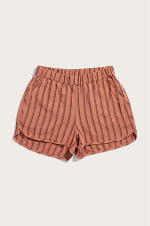 Bridge & Burn Luca Track Short in Rust Stripe at Nordstrom, Size Xx-Large