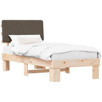 vidaXL Estructura de Cama con Cabecera Tapizada Taupé 90 x 200 cm vidaXL