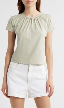 Frame Denim Gathered Cotton Blend T-Shirt in Soft Mint at Nordstrom Rack, Size X-Small