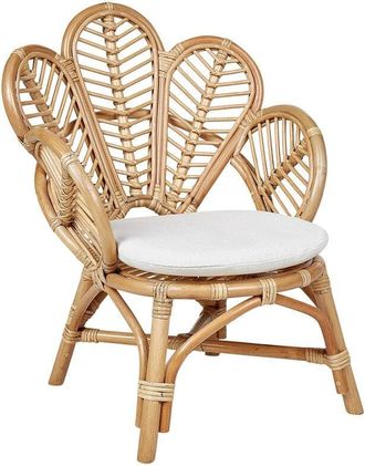 Beliani Kids Peacock Chair FLORENTINE II Rattan Natural