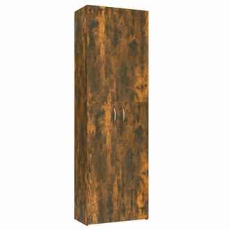 vidaXL Armario De Oficina Contrachapado Roble Ahumado 60x32x190 Cm Vidaxl
