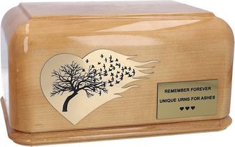 OEM Urna De Cremaci&oacute;n De Roble Macizo Con S&iacute;mbolo De &Aacute;rbol Ascendente Urna De Cremaci&oacute;n De Roble Con Motivo De &Aacute;rbol Ascendente