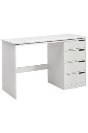 MID.YOU Mid.you Schreibtisch, Wei&szlig;, Holzwerkstoff, 4 Schublade(n) Schubladen, rechteckig, eckig, 120x74x48 cm, Stauraum, B&uuml;rom&ouml;bel, Schreibtische, Schreibtisc