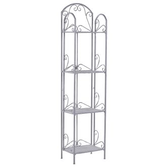 Beliani Beliani - Estanter&iacute;a De Metal Blanco 166 Cm Almacenaje 4 Baldas Vintage Valdivia