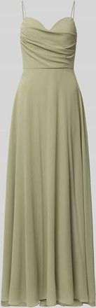 Laona Midikleid mit Drapierungen und Spaghettitr&auml;gern in Oliv, Gr&ouml;&szlig;e 32