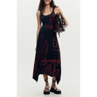 Desigual Abstract Print Sleeveless Dress in Black at Nordstrom, Size X-Large