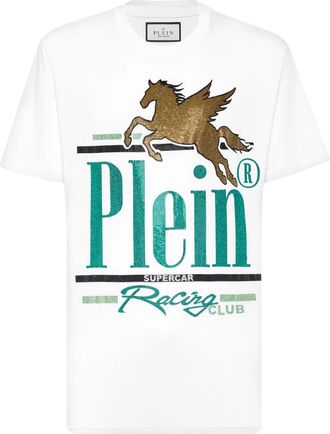 Philipp Plein T-Shirt Round Neck Racing - Heren - T-shirts - Wit - 3XL - Katoen - Tops