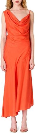Nia Cielo Cowl Neck Open Back Sundress in Coral Red at Nordstrom, Size X-Small