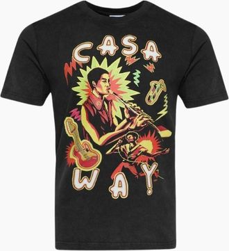 Casablanca Mens Casablanca Music For The People Faded Black T-Shirt - Size: 36