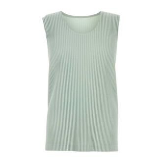 Issey Miyake Top de Tirantes Pliss&eacute; - Tops - Mujer - Verde - XL
