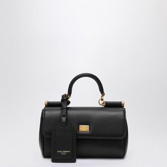 Dolce & Gabbana Dolce&Gabbana Kleine My Sicily Handtasche aus schwarzem Leder