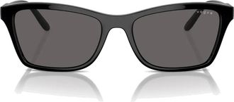 Vogue Eyewear Zwarte Oversized Kussen Zonnebril - unisex - Zonnebrillen - Zwart - 54 MM - Nylon - Accessoires