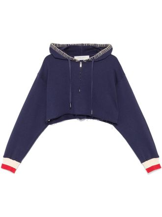 Golden Goose Journey Half-Zip Cropped Hoodie
