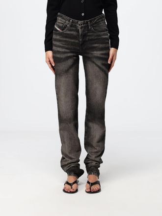 Diesel D-Heel High-Waisted Straight Jeans in Denim with Back Slit