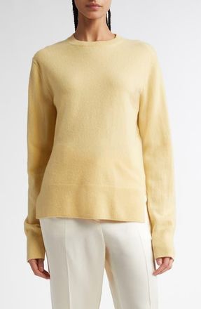 Toteme Cashmere Crewneck Sweater in Soft Yellow at Nordstrom, Size X-Small