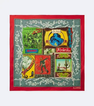 Alemais Al&eacute;mais Ace printed silk scarf