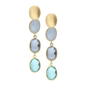 Lott. Gioielli Lott. Gioielli - Ce Qu Three Framed Stones Earrings - Dames - Accessoires - Veelkleurig - Maat: ONE Size