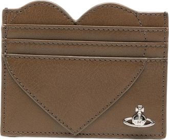 Vivienne Westwood Harten Kaarthouder - Dames - Portefeuilles - Bruin - ONE Size - Leer - Accessoires