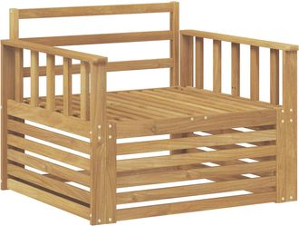 vidaXL Sof&aacute; De Exterior Madera De Acacia S&oacute;lida Blanco Vidaxl