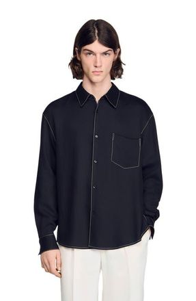 Sandro Loose-fit shirt in Black at Nordstrom, Size X-Small