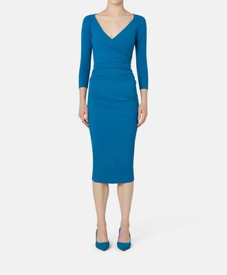 La Petite Robe Di Chiara Boni Arixa Midi Dress In Teal Blue