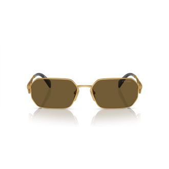 Prada 0pr A51s Geometric Gold Metal Frame Sunglasses