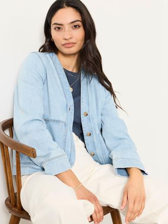 Fat Face FatFace Dulcie Pale Blue Denim Jacket