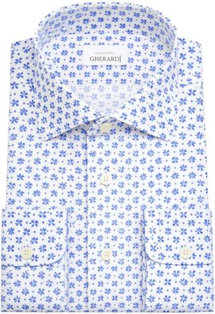 Alessandro Gherardi Shirts - Heren - Casual Overhemden - Blauw - 3XL - Katoen - Overhemden