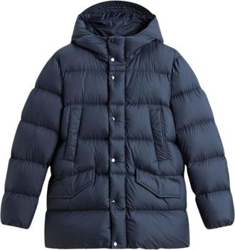 Woolrich Cloud Davis Parka - Heren - Gewatteerde jassen - Blauw - S - Polyester - Jassen