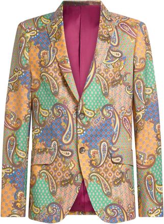 Etro single-breasted blazer - men - Wool - 46 - Orange