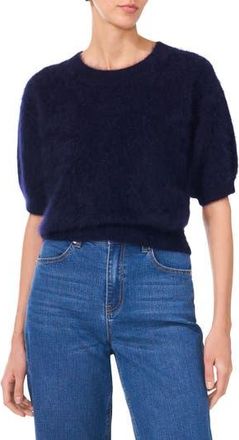 1.State Eyelash Knit Short Sleeve Sweater in Classic Navy at Nordstrom Rack, Size X-Small